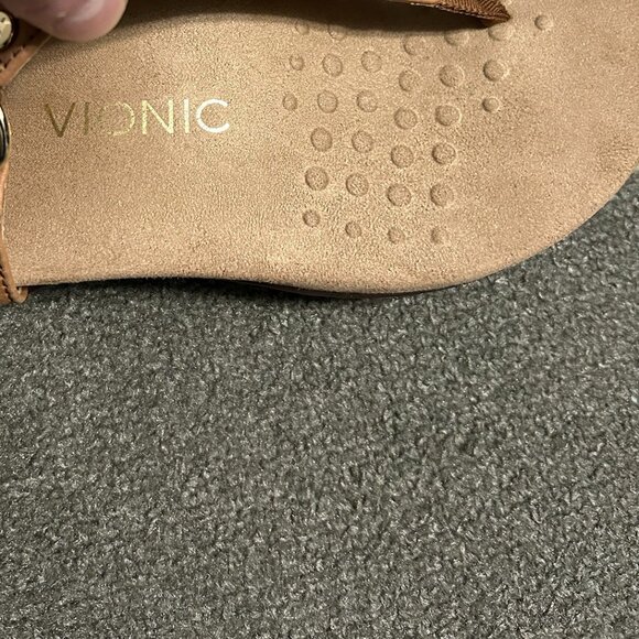 Vionic Rest Kirra Tan/Brown Backstrap Sandals Women's Size 8 - Picture 9 of 12